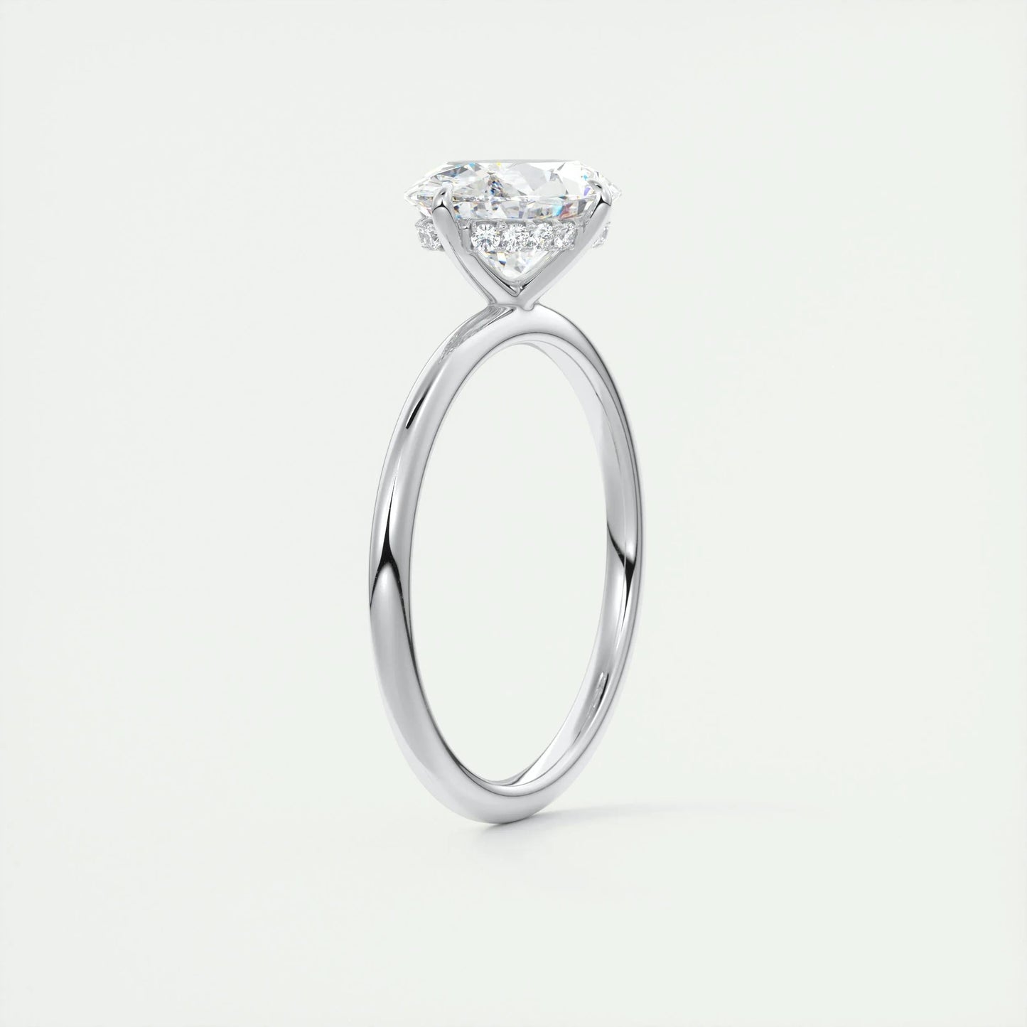 2 CT Oval Hidden Halo CVD F/VS1 Diamond Engagement Ring