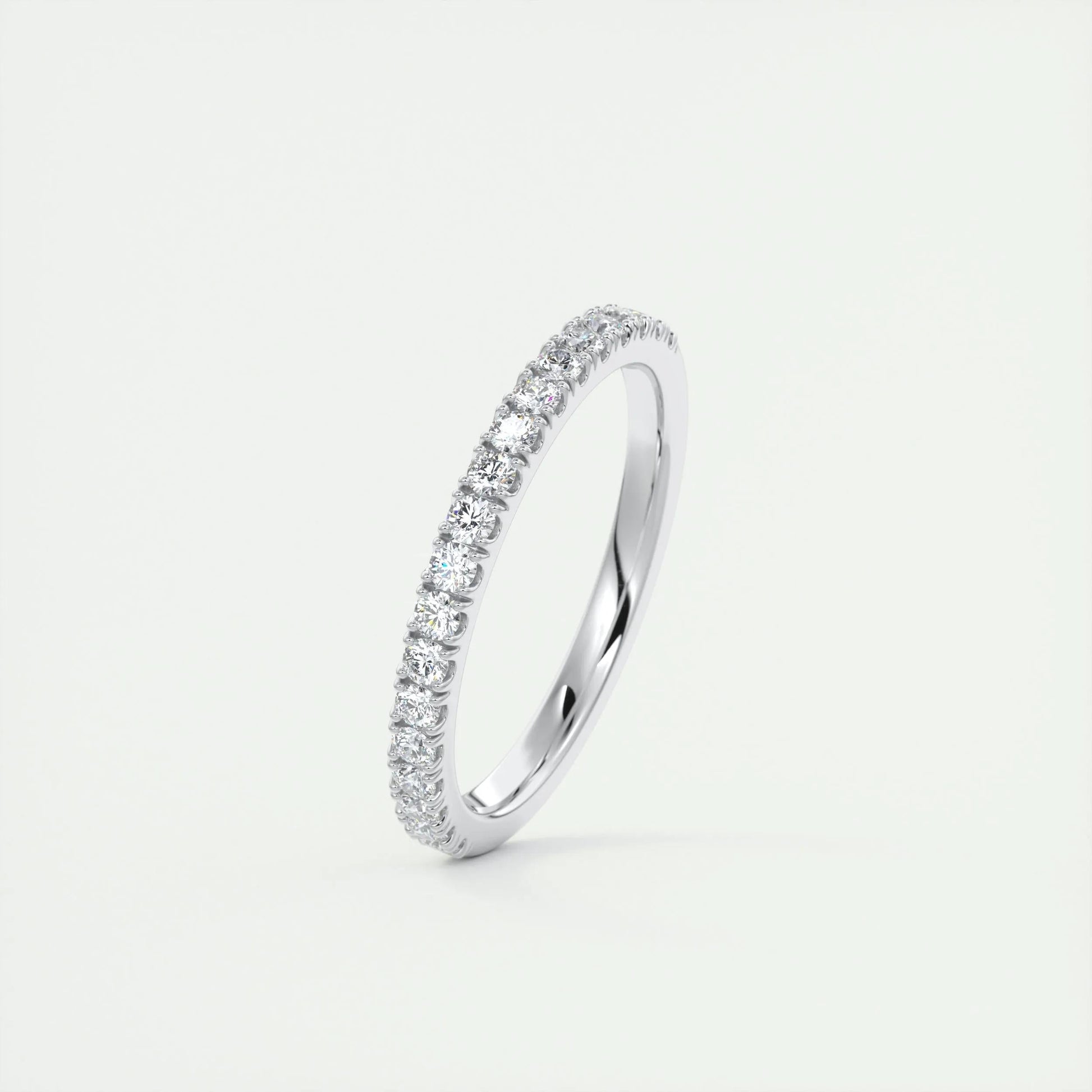 0.38 CT Round EF- VVS Diamond Half Eternity Wedding Band