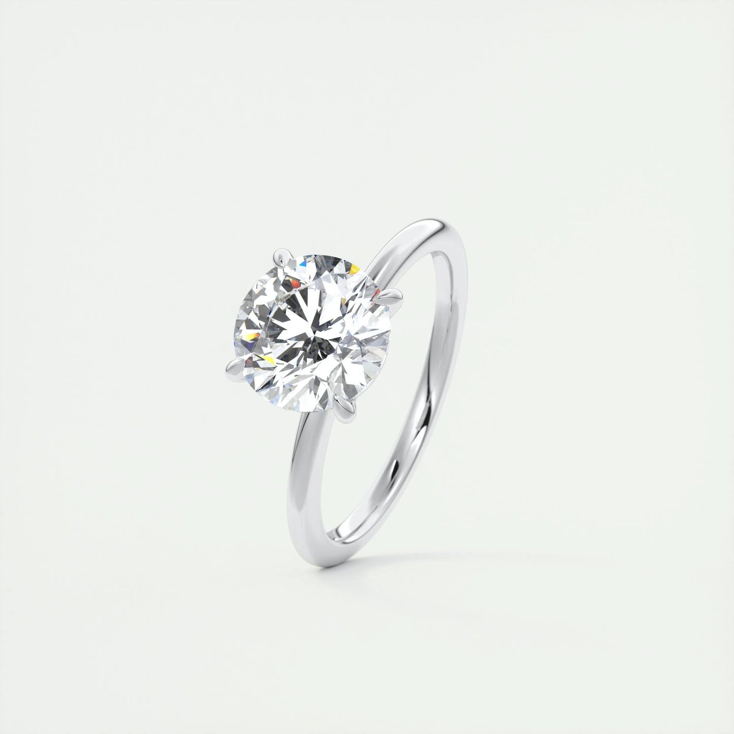 2 CT Round Solitaire CVD F/VS1 Diamond Engagement Ring