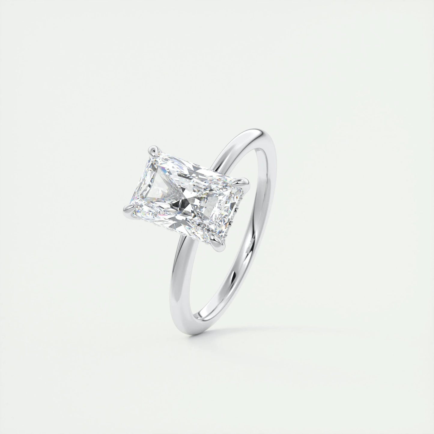 2 CT Radiant Hidden Halo CVD F/VS1 Diamond Engagement Ring