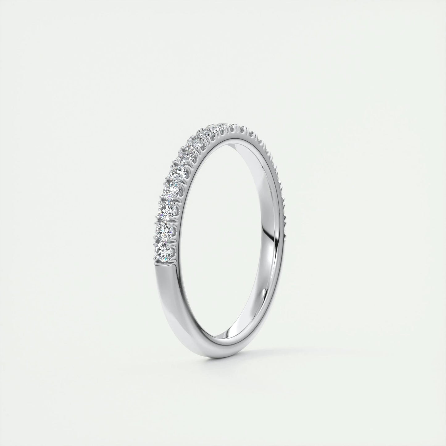 0.38 CT Round EF- VVS Diamond Half Eternity Wedding Band