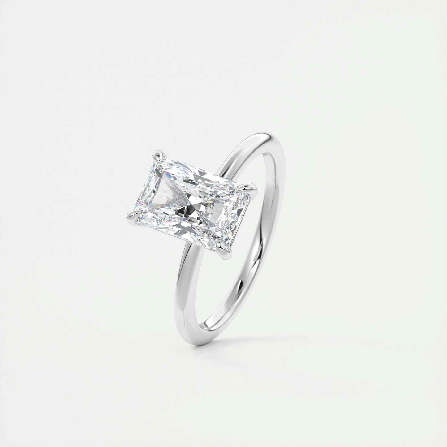 2 CT Radiant Solitaire CVD F/VS1 Diamond Engagement Ring