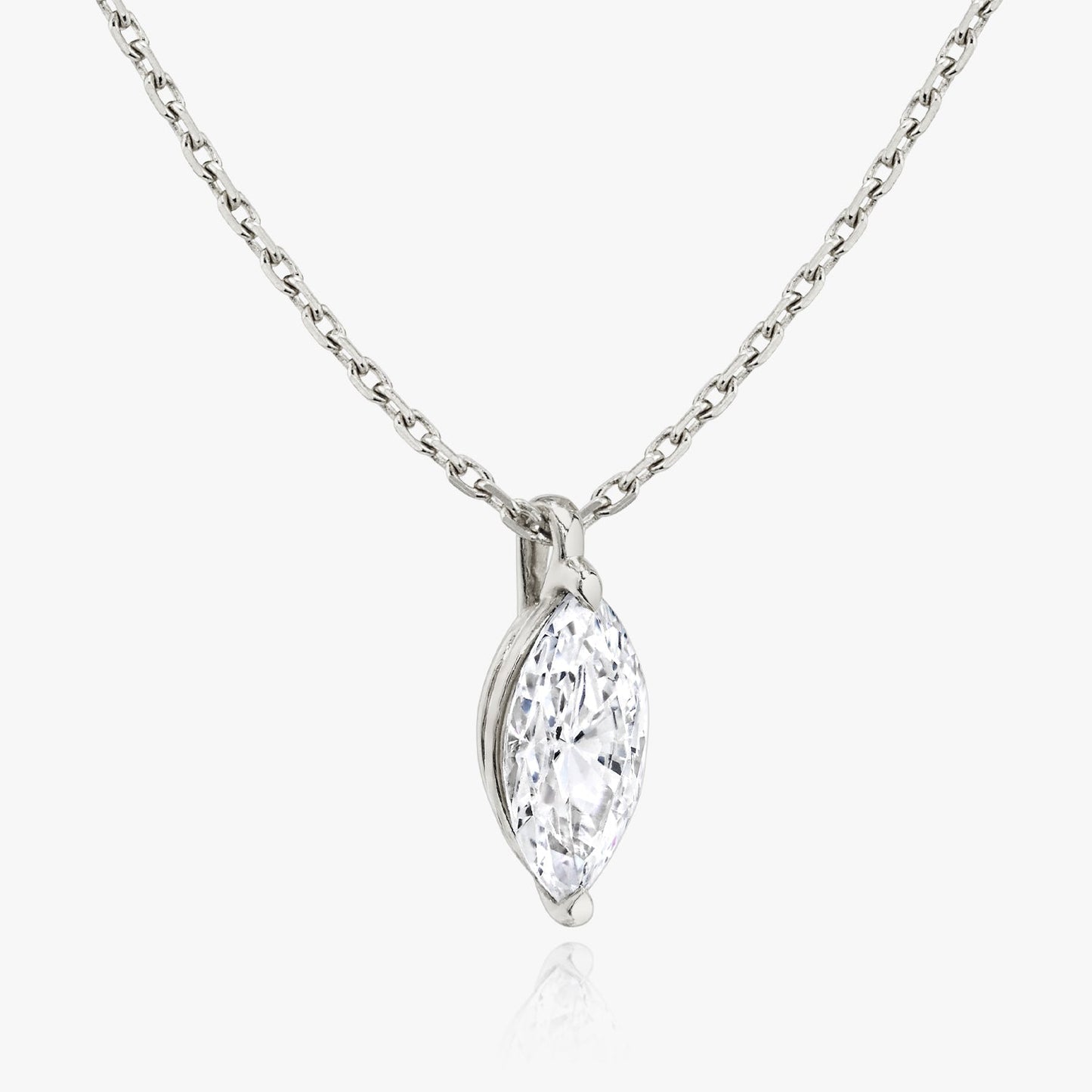 0.25 CT-1.0 CT Marquise Solitaire CVD F/VS Diamond Necklace