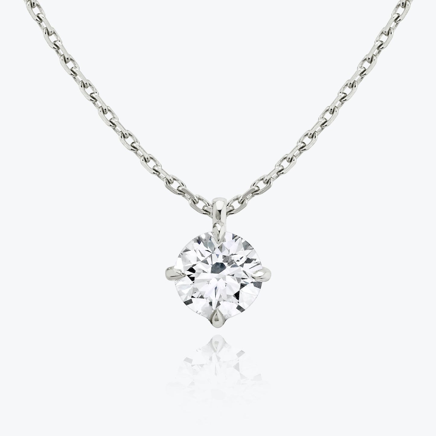 0.25 CT-1.0 CT Round Solitaire CVD F/VS Diamond Necklace