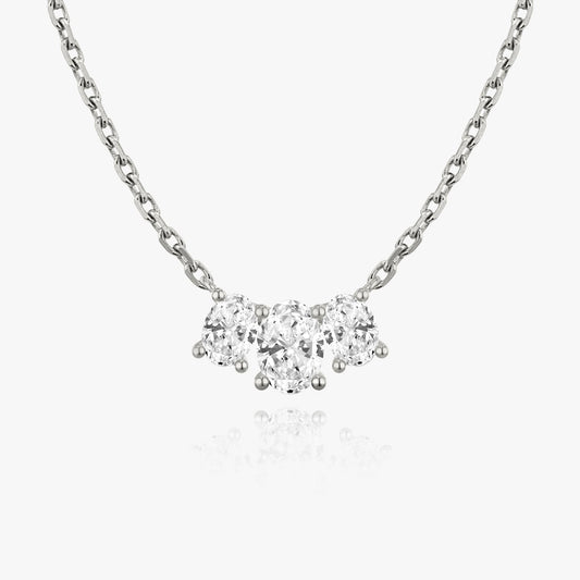 1.0 TCW Oval CVD F/VS Diamond Necklace