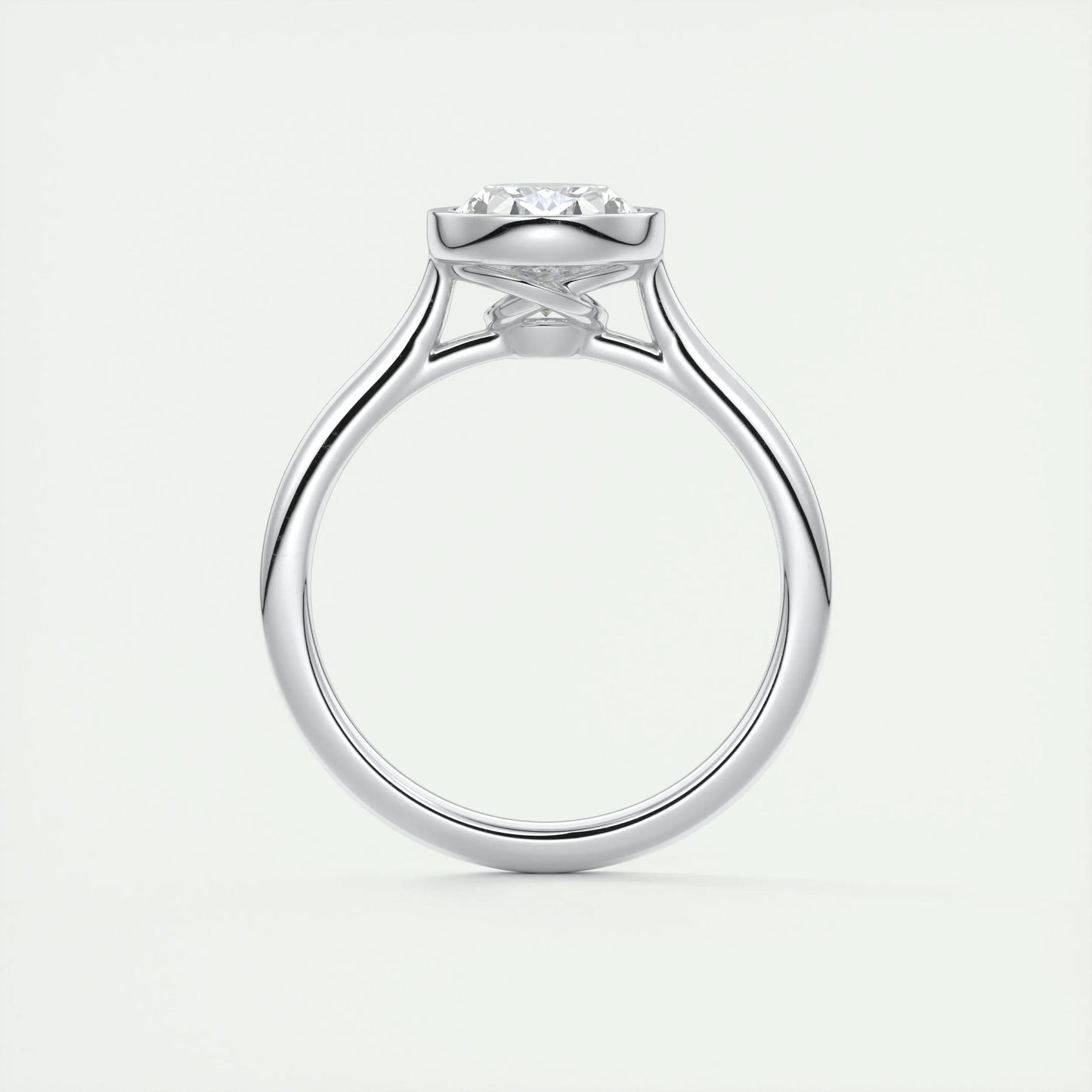 2 CT Oval Bezel CVD F/VS1 Diamond Engagement Ring