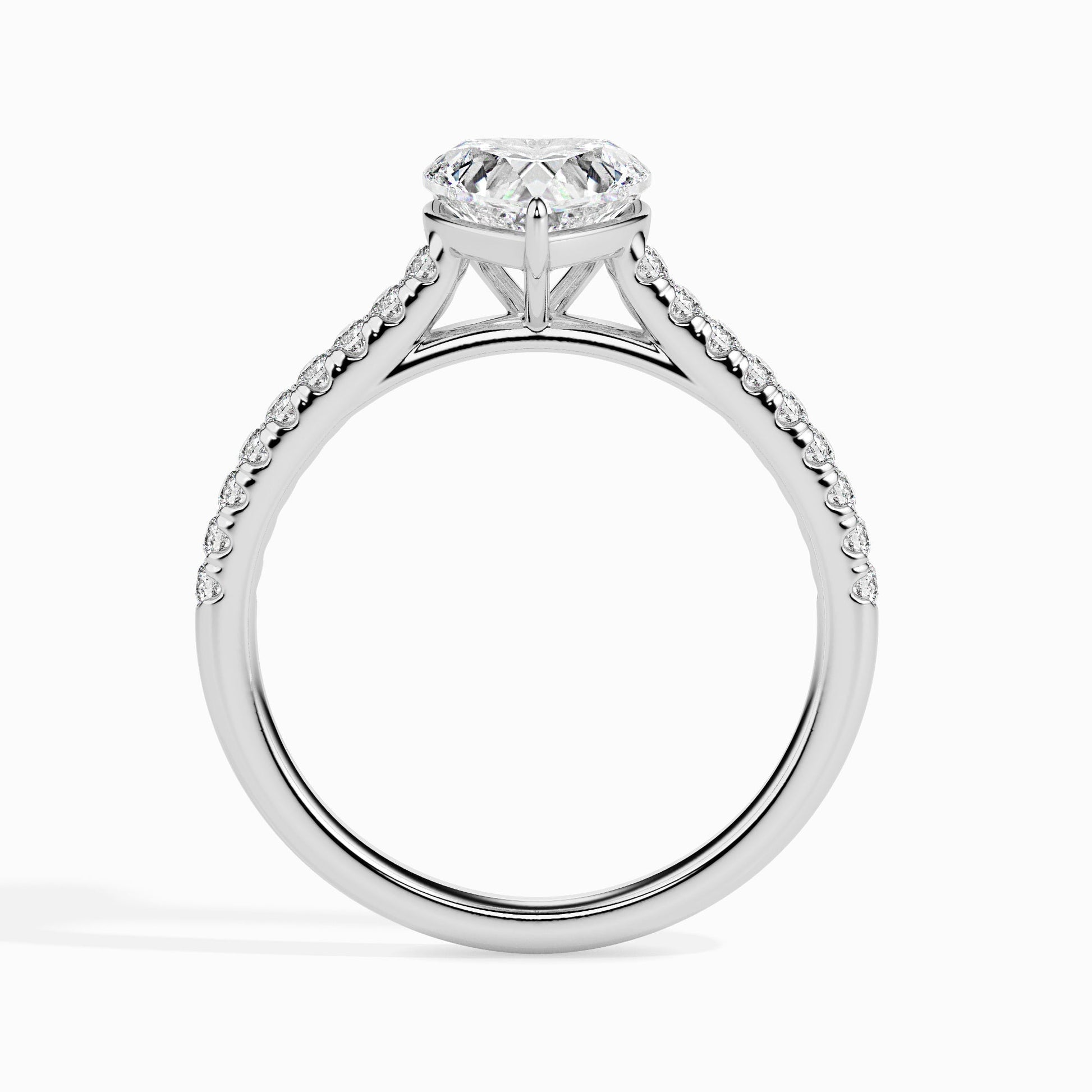 1ct Heart F- VS Diamond Pave Engagement Ring