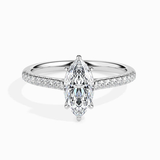 1 Marquise F- VS Diamond Pave Engagement Ring