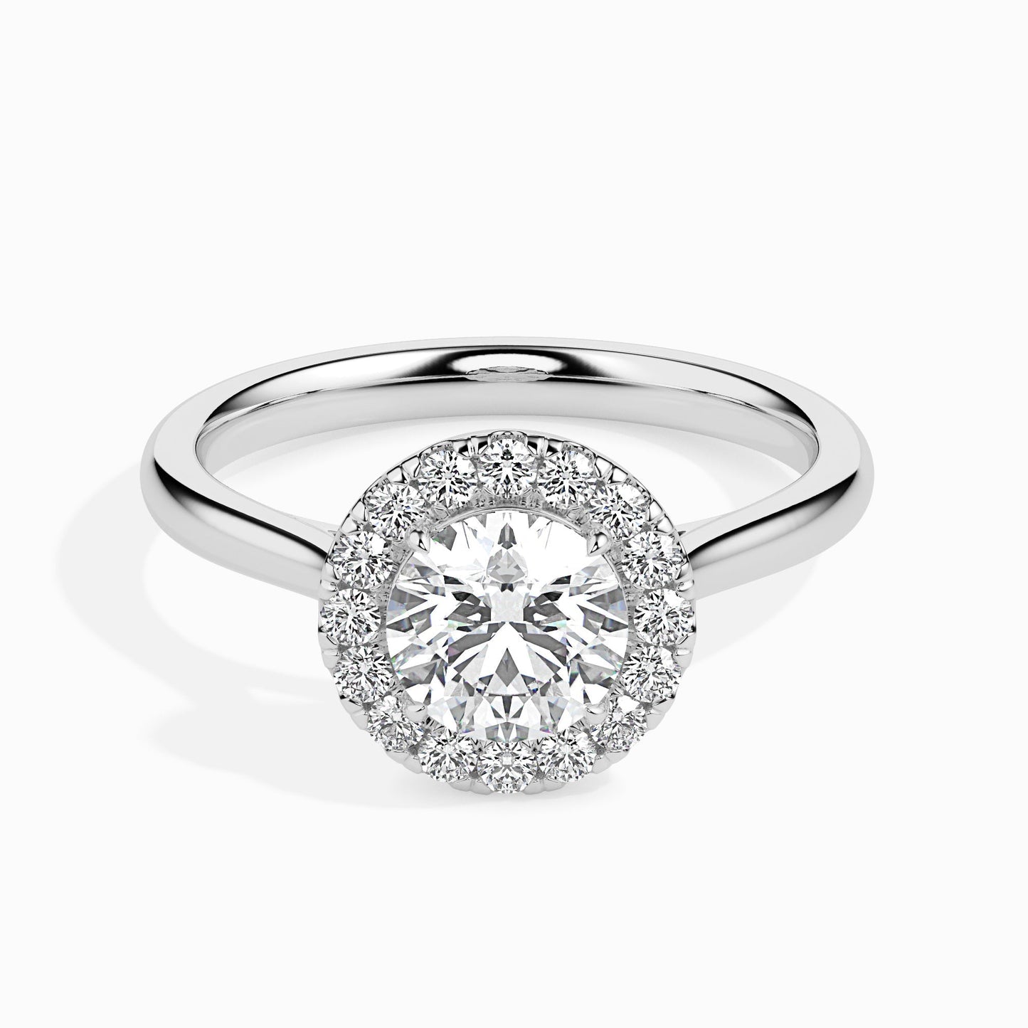 1ct Round F- VS Diamond Halo Engagement Ring