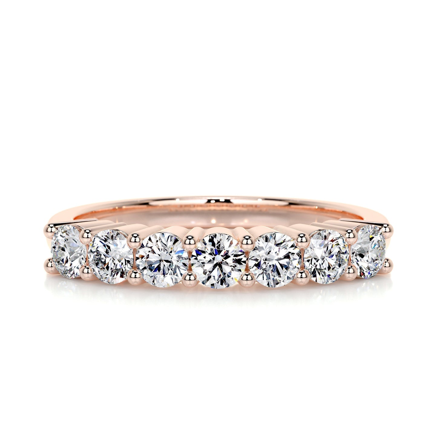 0.75ct Round EF- VVS Diamond Half Eternity Stackable Wedding Band