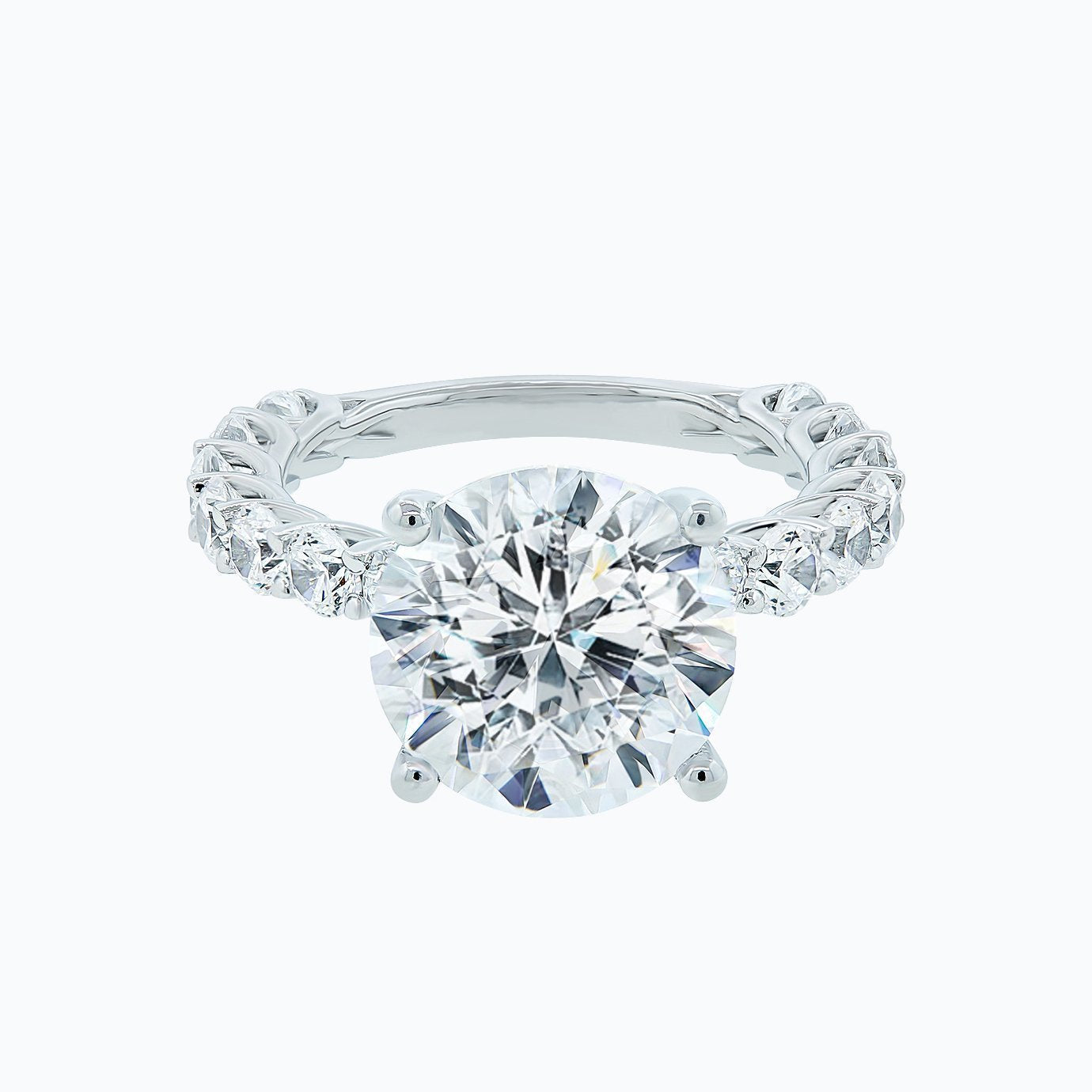 1.0 - 5.0 CT Round Hidden Halo CVD F/VS2 Diamond Engagement Ring