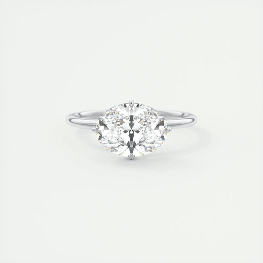 2 CT Oval Hidden Halo CVD F/VS1 Diamond Engagement Ring