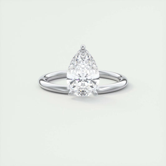 2 CT Pear Solitaire CVD F/VS1 Diamond Engagement Ring