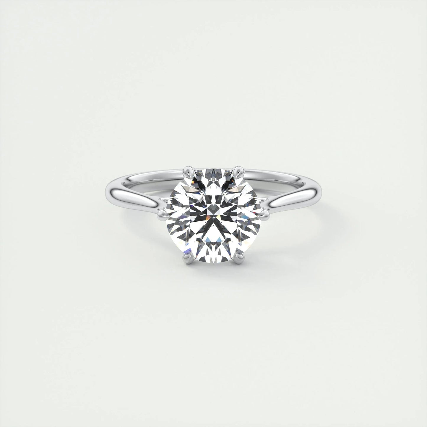 2 CT Round Solitaire CVD F/VS1 Diamond Engagement Ring