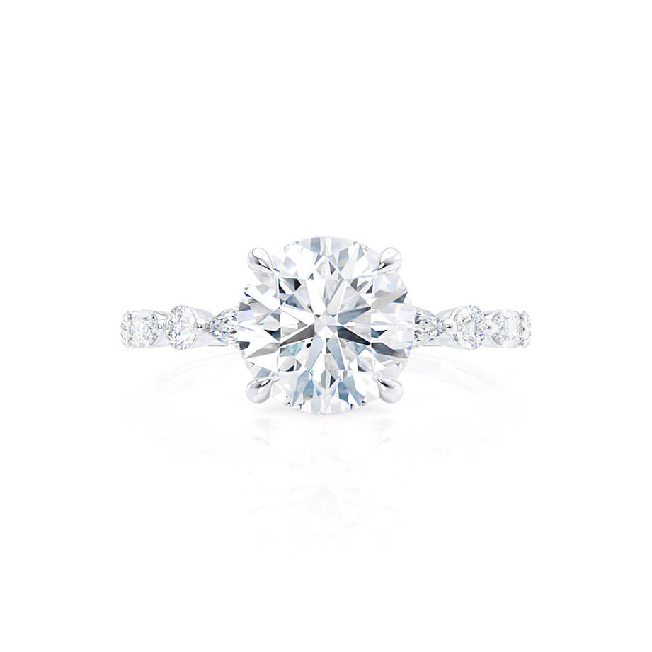 0.90 CT Round Pave Setting CVD G/VS2 Diamond Engagement Ring