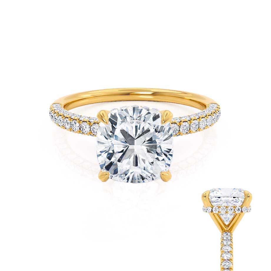 1.20 CT Cushion Hidden Halo CVD F/VS1 Diamond Engagement Ring