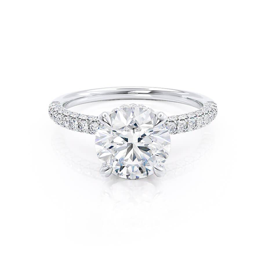 1.90 CT Round Hidden Halo CVD G/VS1 Diamond Engagement Ring