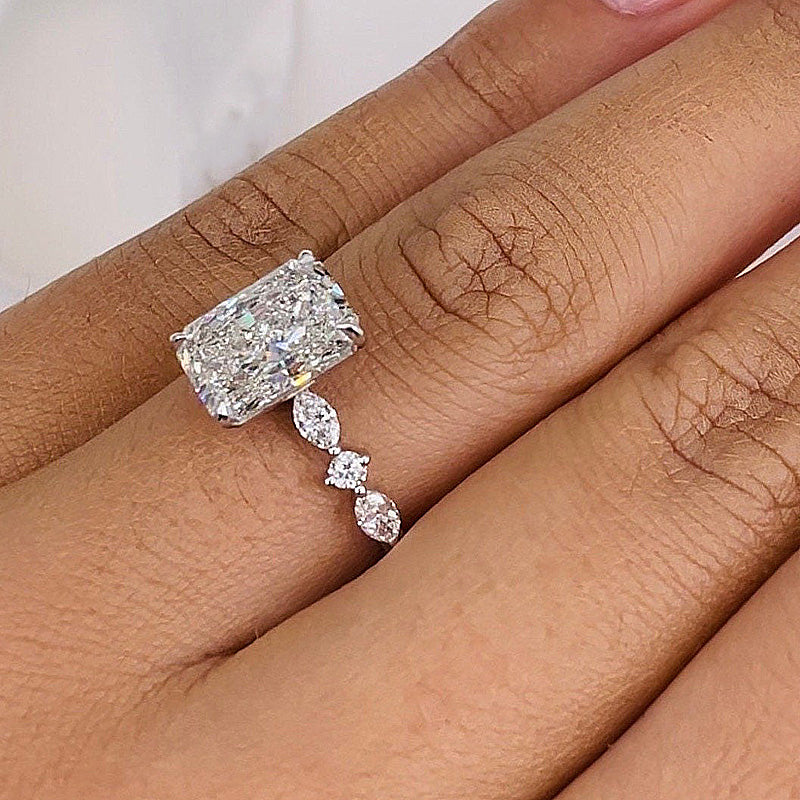 3.50 CT Radiant Solitaire CVD F/VS1 Diamond Engagement Ring