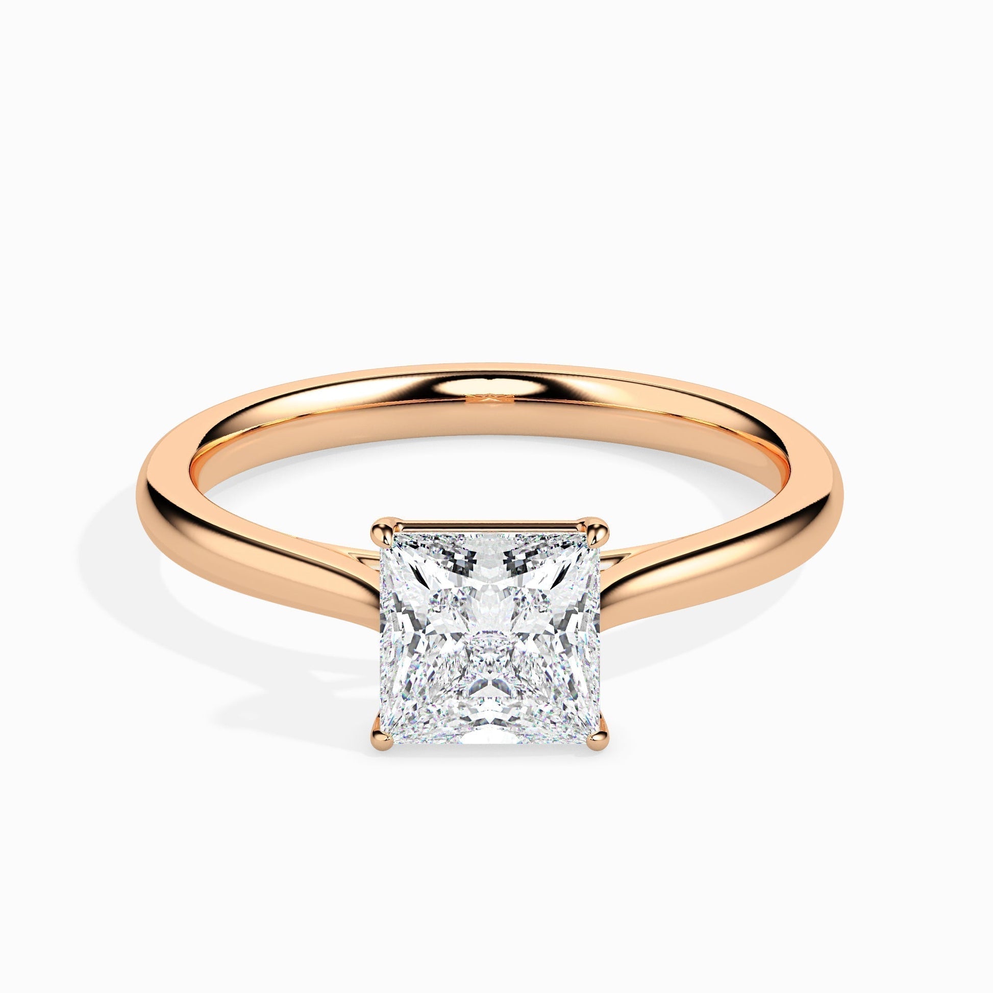 1ct Princess F- VS Diamond Solitaire Engagement Ring