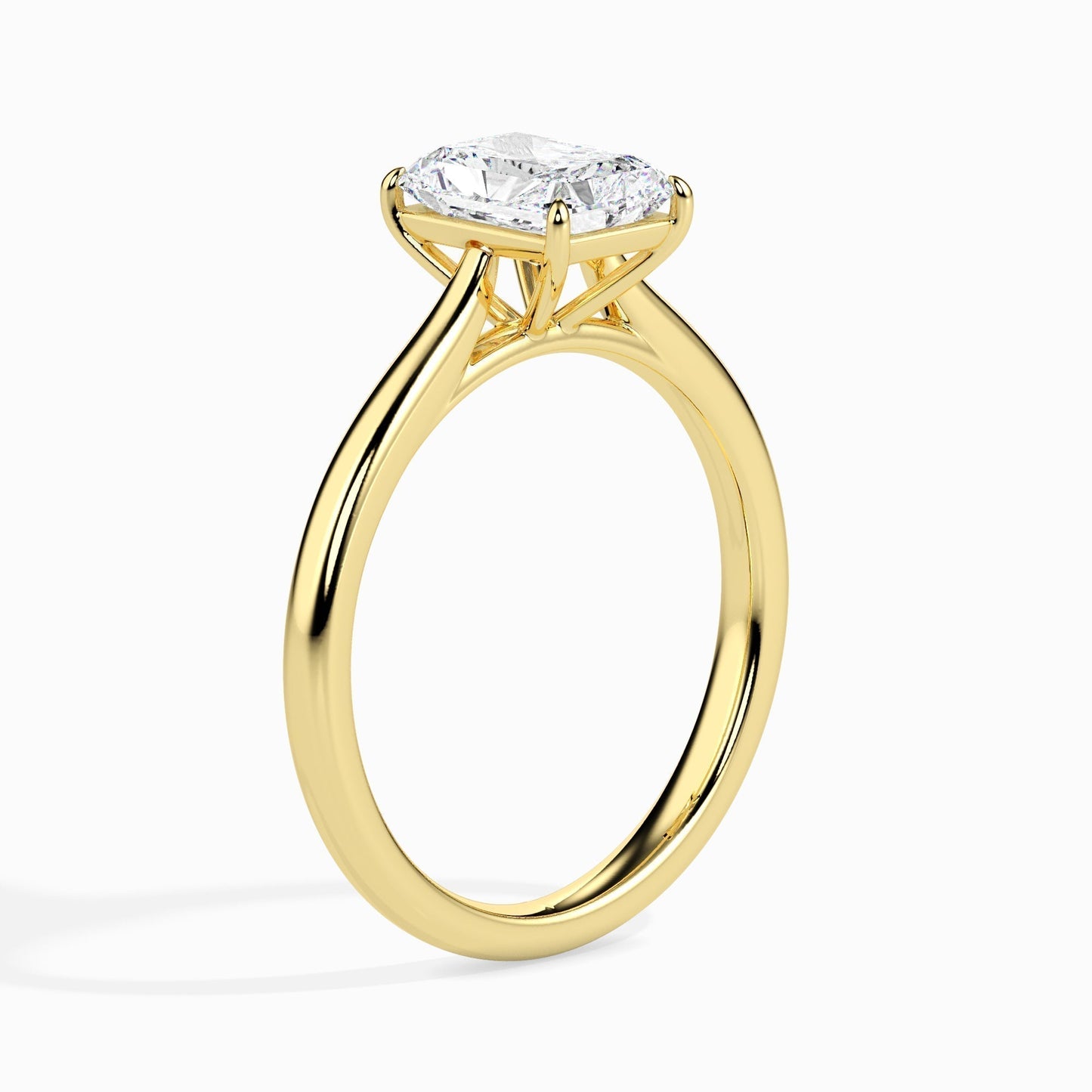 1ct Radiant F- VS Diamond Solitaire Engagement Ring