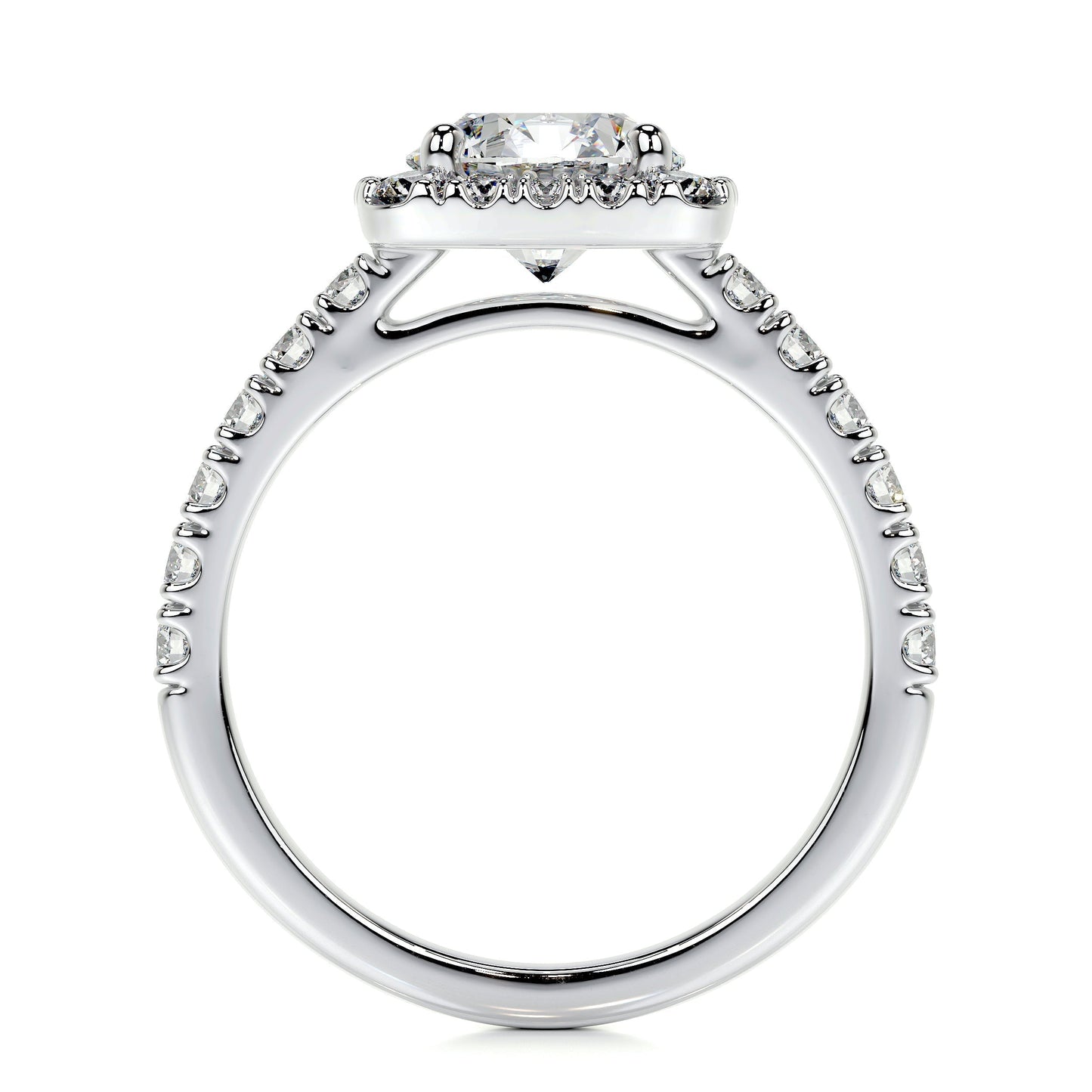 1.50 CT Round Halo CVD D/VS1 Diamond Engagement Ring