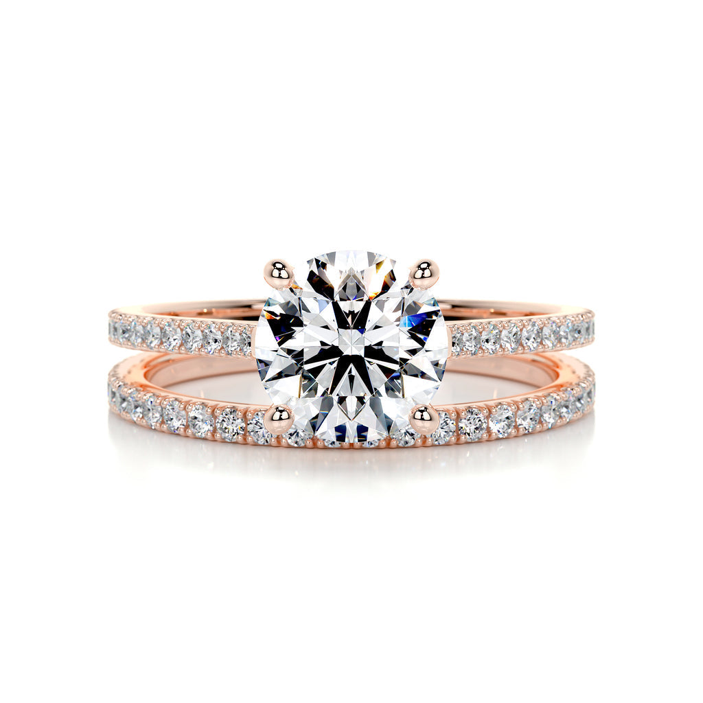 1.50 CT Round Solitaire CVD F/VS Diamond Bridal Ring Set