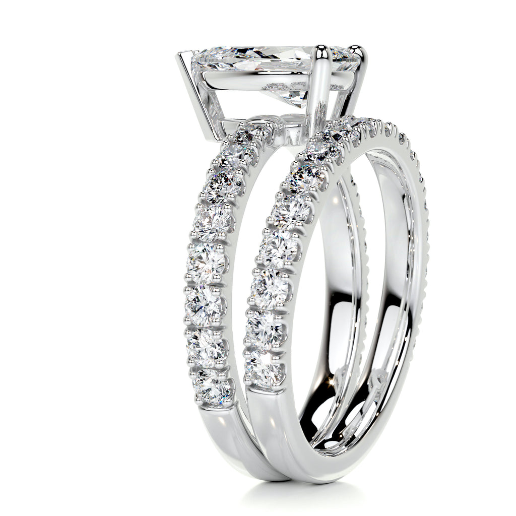 1.50 CT Pear Solitaire CVD F/VS Diamond Bridal Ring Set