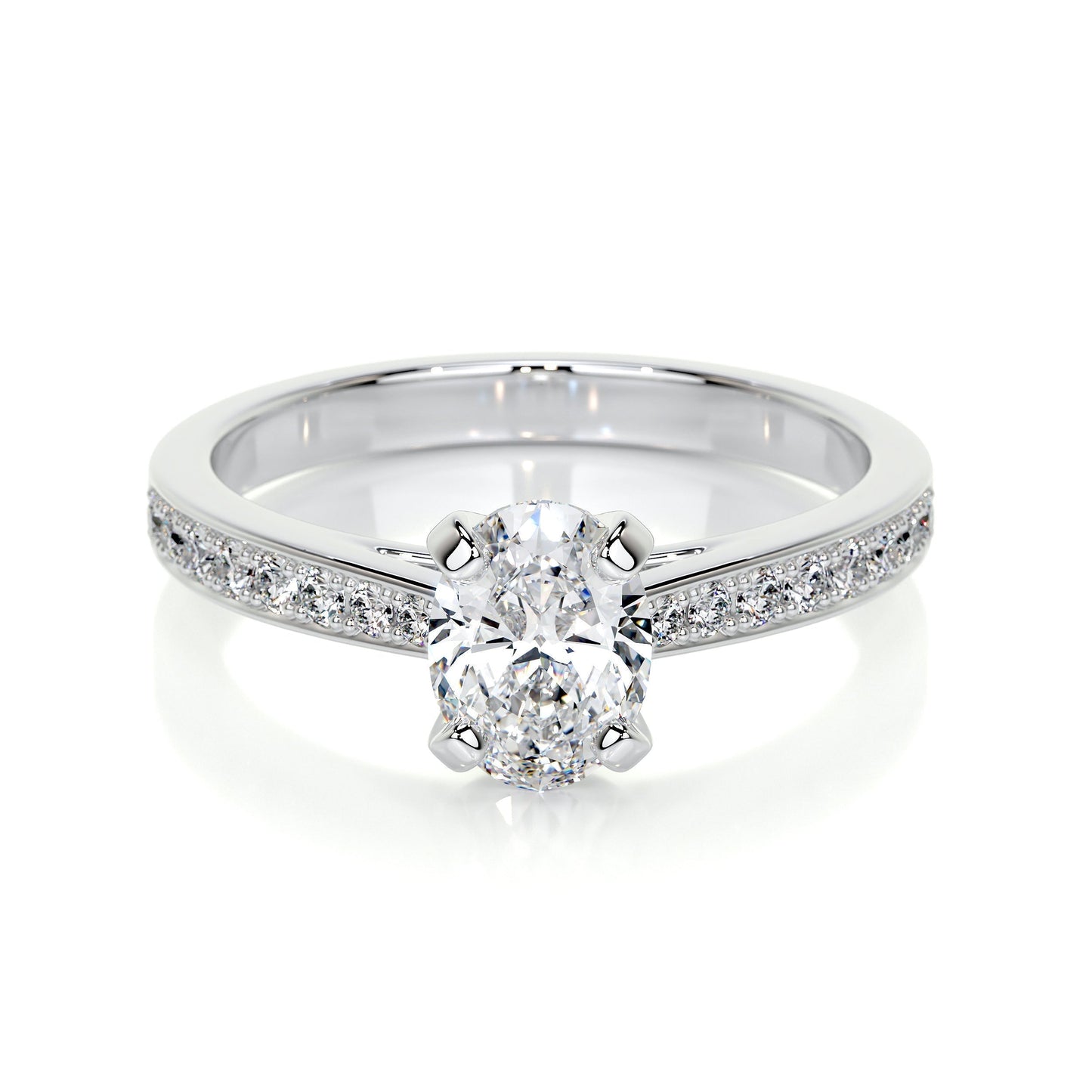 0.82 CT Oval Solitaire CVD F/VS2 Diamond Engagement Ring