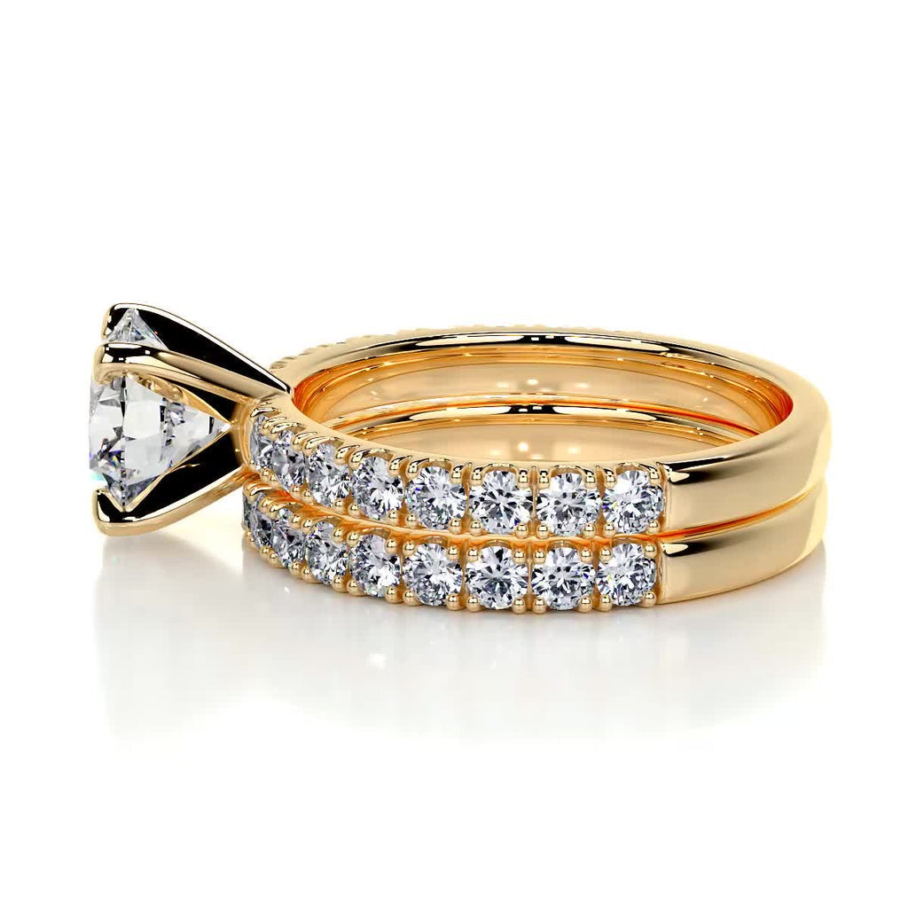 1.50 CT Round Solitaire CVD F/VS Diamond Bridal Ring Set