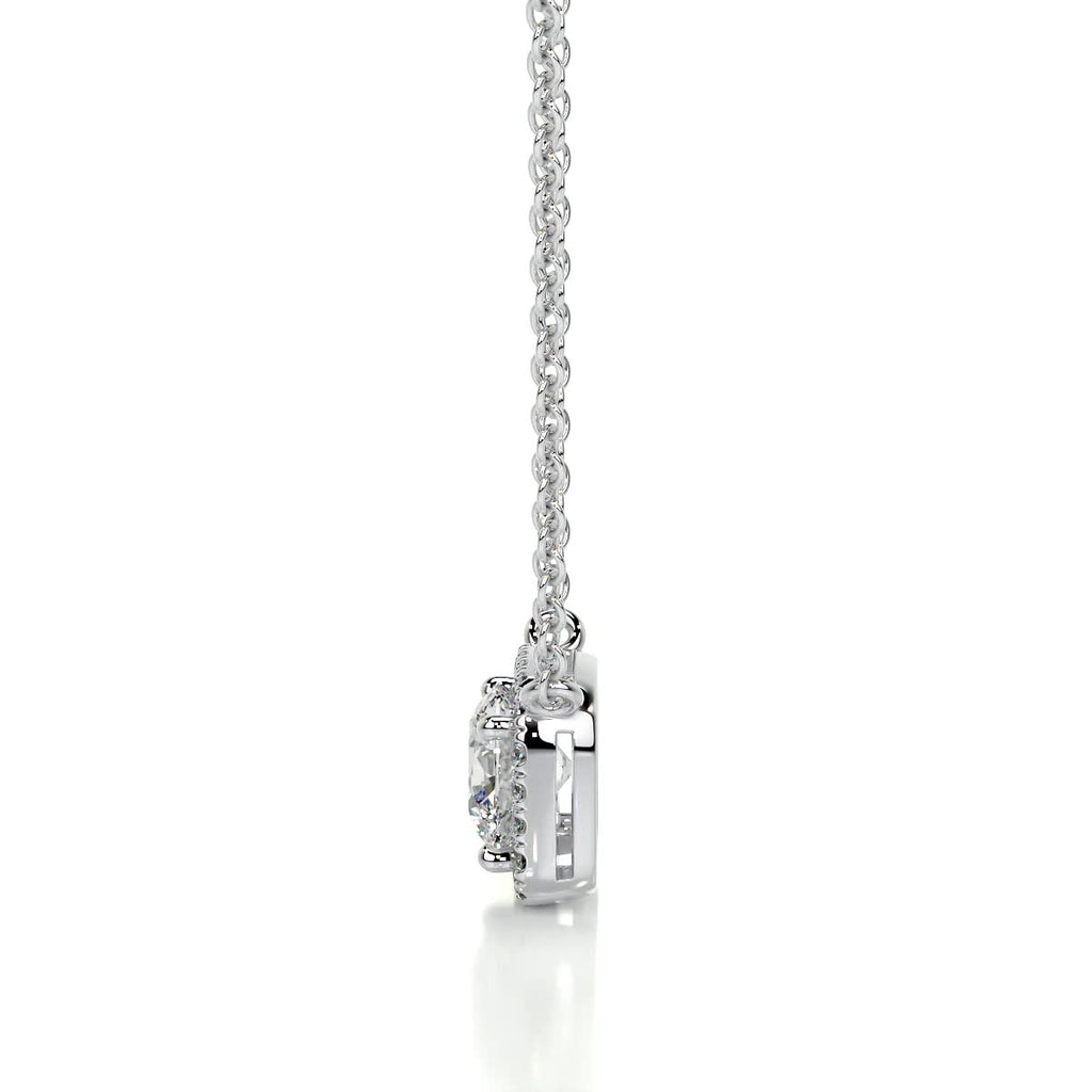 1.0 CT Round Halo CVD F/VS Diamond Necklace