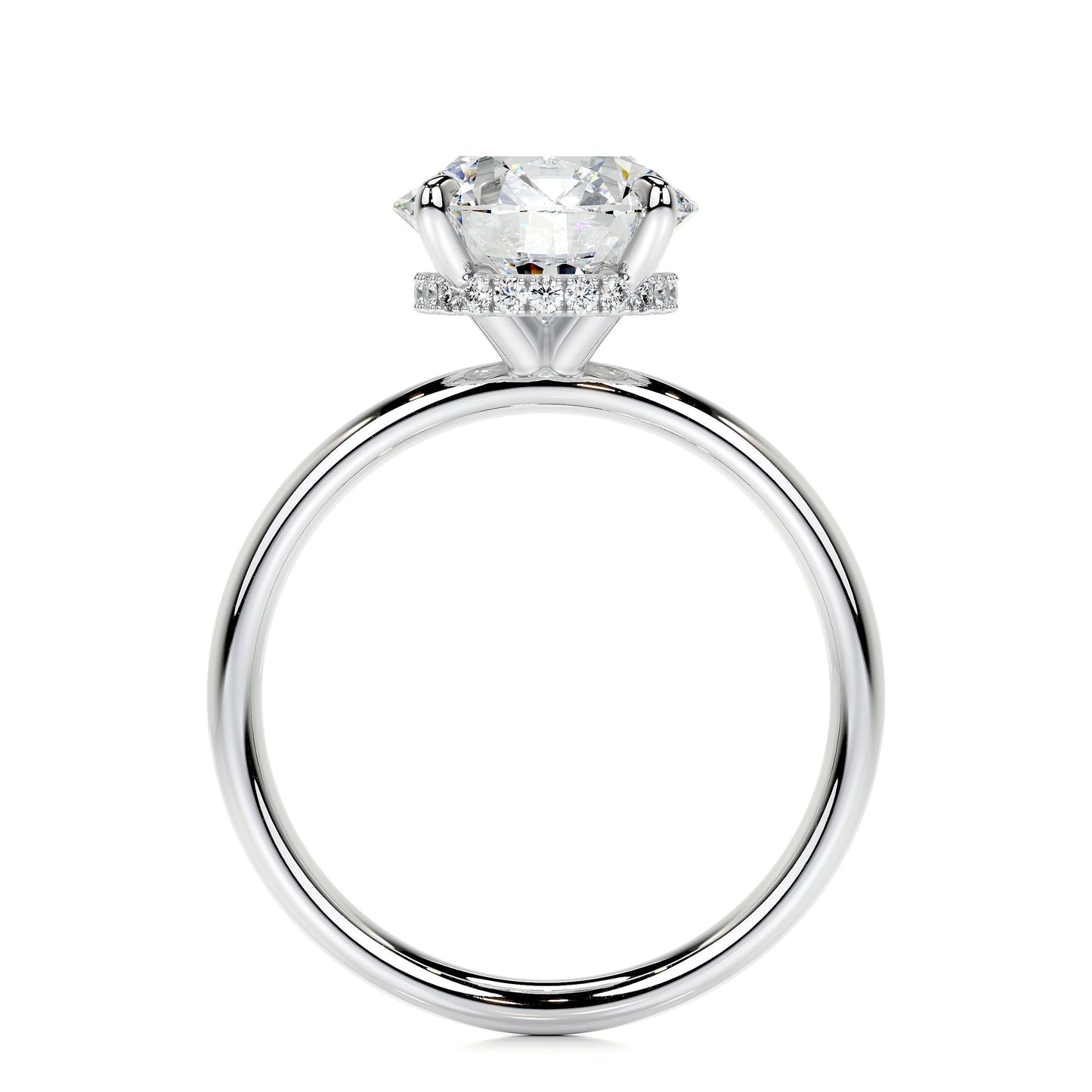 2.0 CT Pear Hidden Halo CVD E/VS2 Diamond Engagement Ring