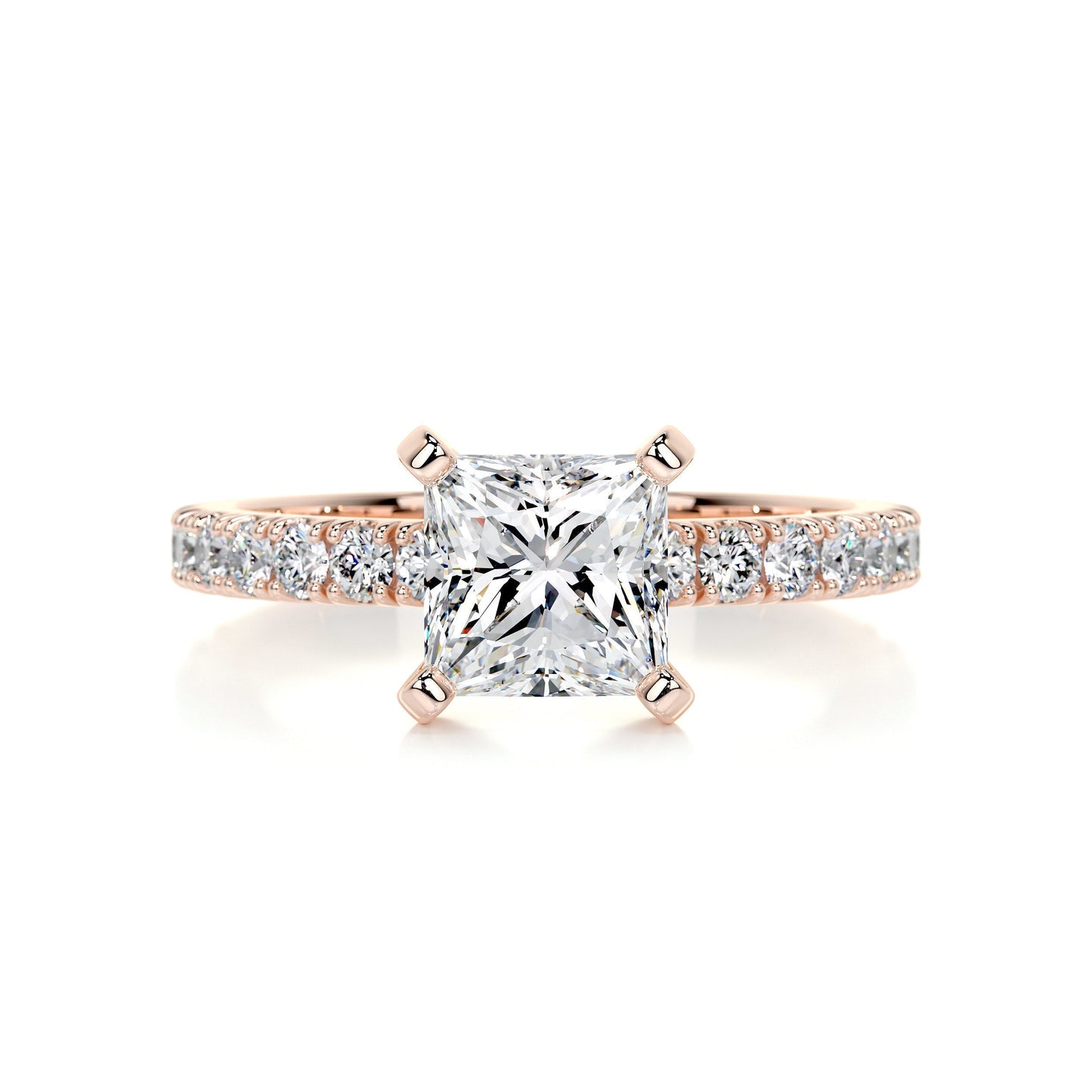 1.50 CT Princess Solitaire CVD G/VS2 Diamond Engagement Ring