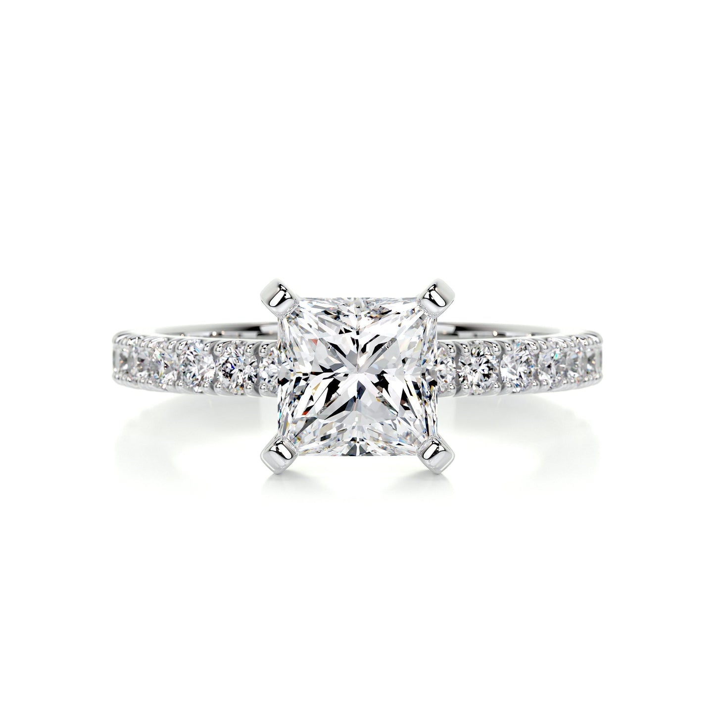 1.50 CT Princess Solitaire CVD G/VS2 Diamond Engagement Ring