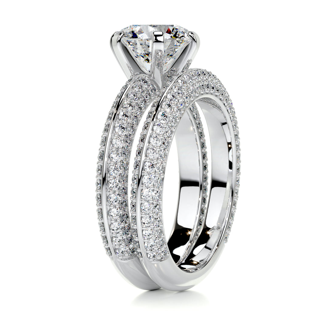 2.0 CT Round Solitaire CVD F/VS Diamond Bridal Ring Set