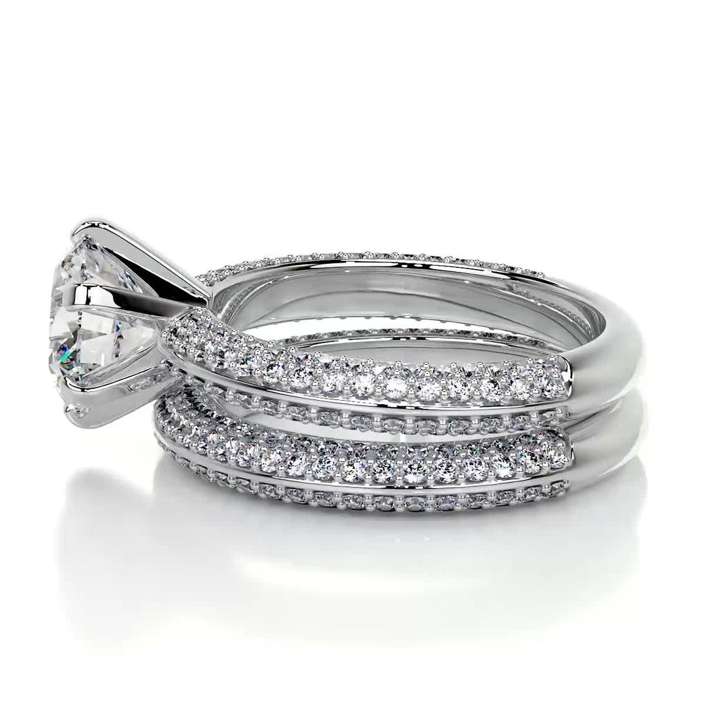 2.0 CT Round Solitaire CVD F/VS Diamond Bridal Ring Set