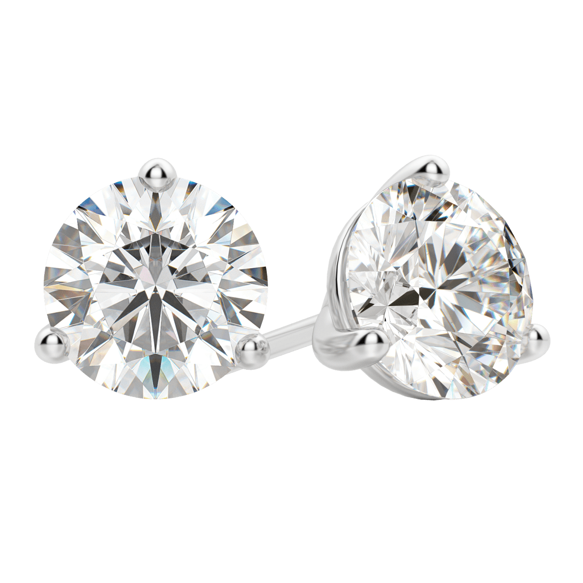 0.50 CT-4.0 CT Round Solitaire CVD F/VS Diamond Earrings