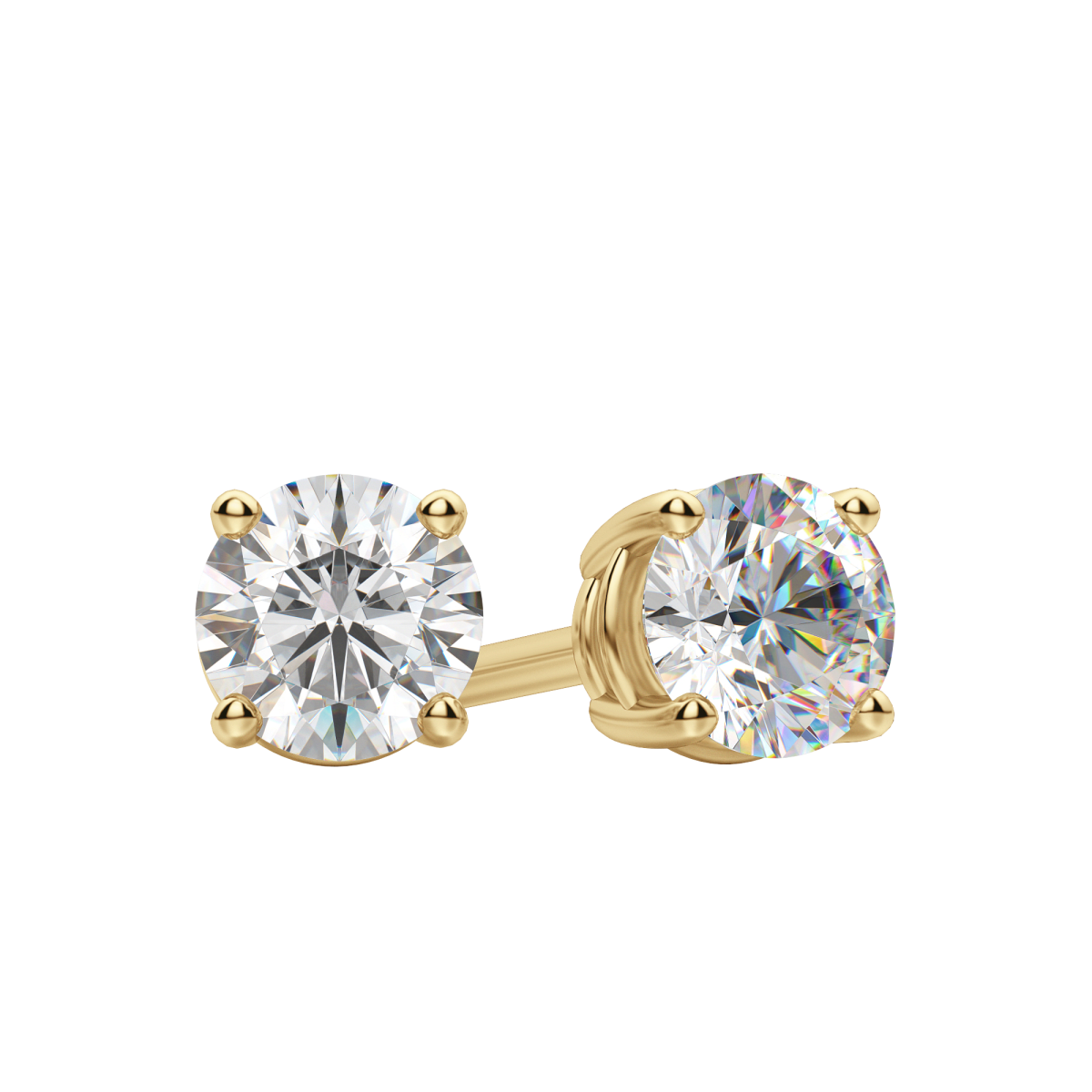 0.50 CT-4.0 CT Round Solitaire CVD F/VS Diamond Earrings