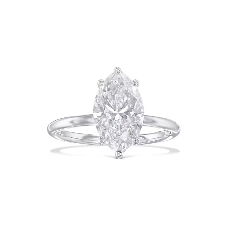 2.0 CT Marquise Solitaire CVD F/VS1 Diamond Engagement Ring