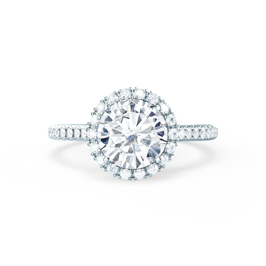 1.0 CT Round Halo CVD G/VS1 Diamond Engagement Ring