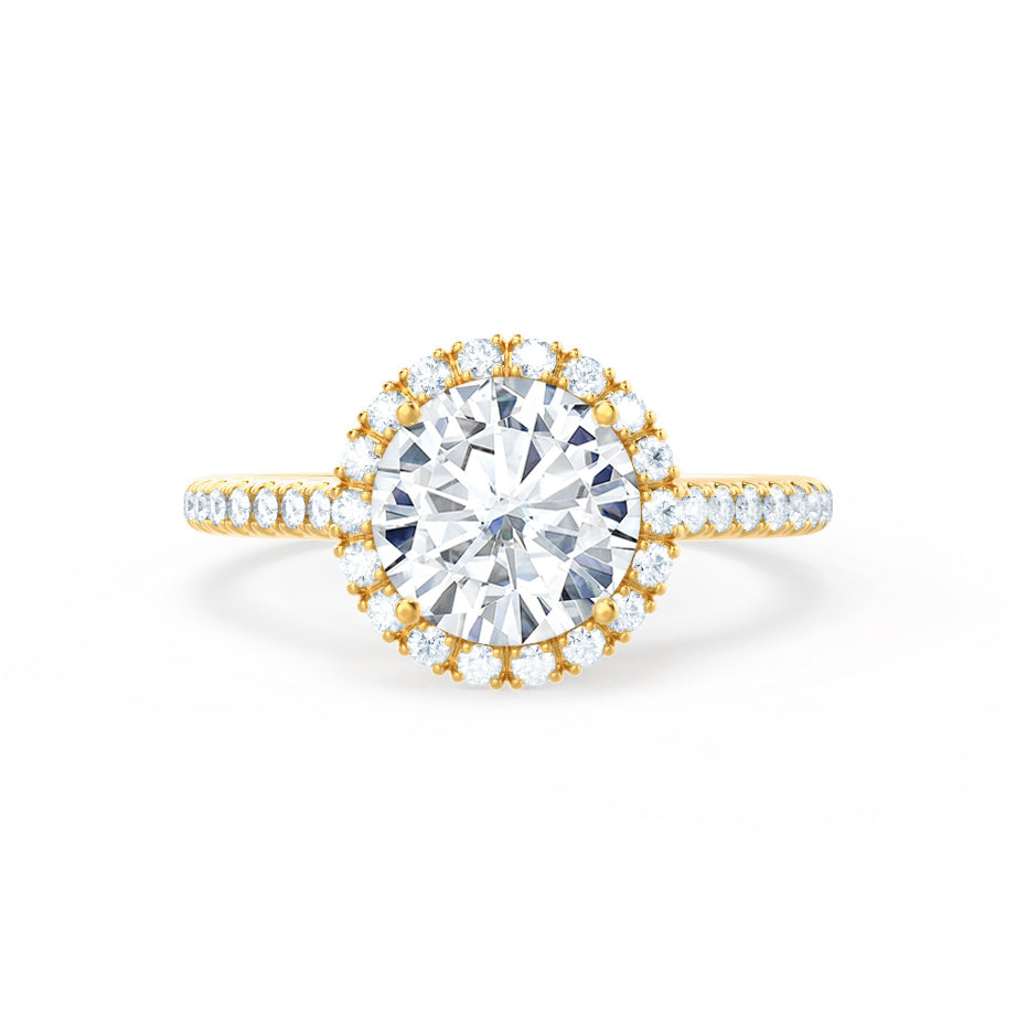 1.0 CT Round Halo CVD F/VS2 Diamond Engagement Ring